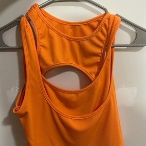 Orange Amazon open chest crop top